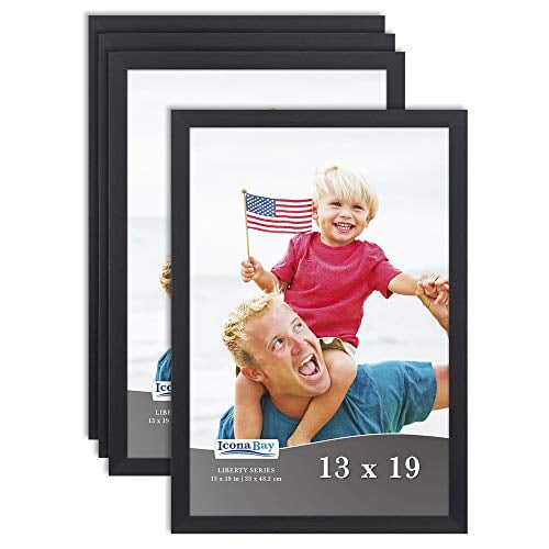 Icona Bay 4x6 Sleek Design Sturdy Wood Composite Photo Frames 4 x 6 10x15 cm Exclusives Collection Picture Frames Table Top or Wall Mount Black, 6 Pack